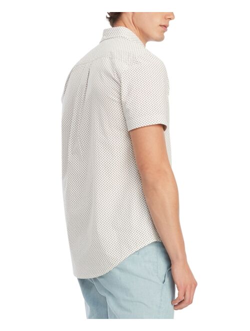 Tommy Hilfiger Men's Anders Geo Print Regular Fit Short Sleeve Woven Shirt
