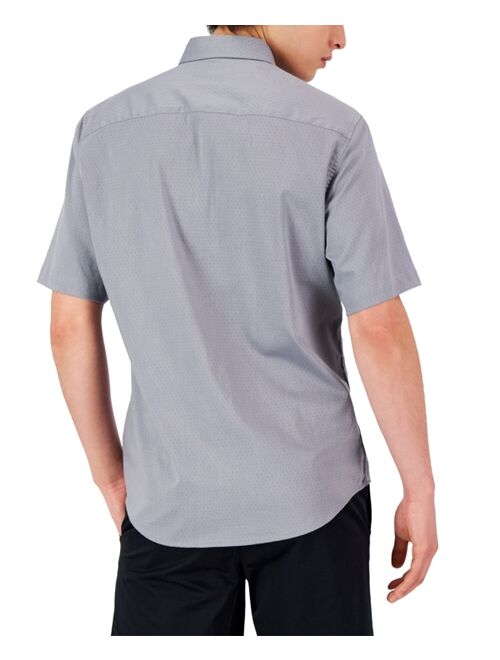 Alfani Men's Short-Sleeve Modern Stretch Dobby Shirt, Created for Macy's