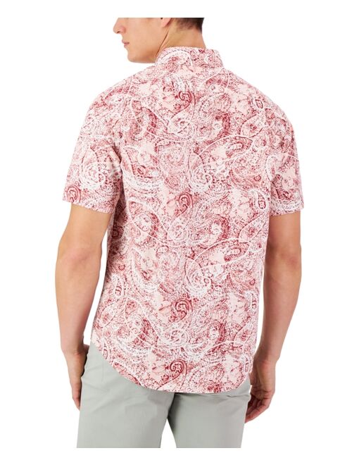 Club Room Men's Robert Paisley Refined Woven Shirt, Created for Macy's