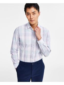 Men's Regular-Fit Gradient Plaid Long-Sleeve Button-Up Shirt, Created for Macy's