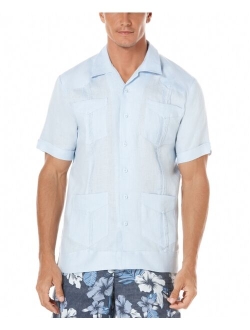 Short-Sleeve 4-Pocket 100% Linen Guayabera Shirt