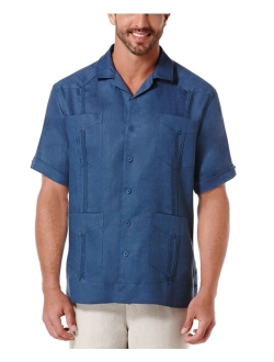Short-Sleeve 4-Pocket 100% Linen Guayabera Shirt