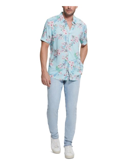 GUESS Men's Eco Wild Orchid Short-Sleeve Button-Front Shirt