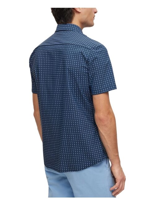 Hugo Boss BOSS Men's Slim-Fit Printed Performance-Stretch Jersey Shirt