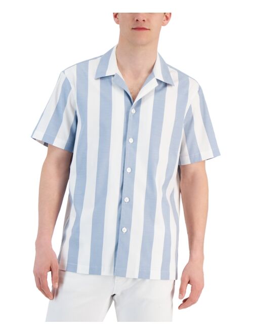 Michael Kors Men's Slim-Fit Rugby Stripe Short-Sleeve Button-Up Shirt