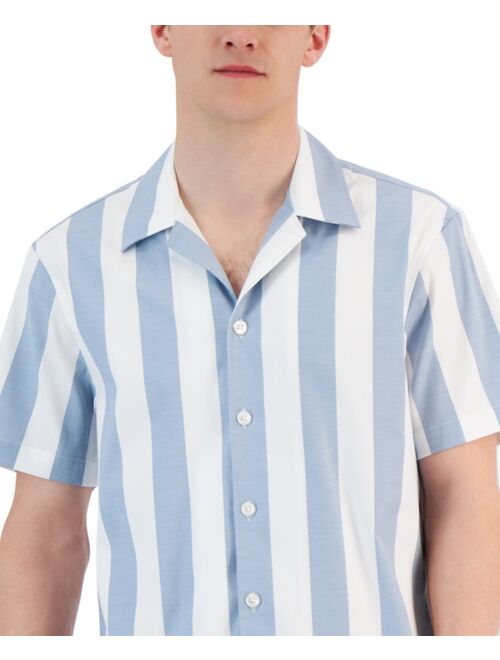 Michael Kors Men's Slim-Fit Rugby Stripe Short-Sleeve Button-Up Shirt