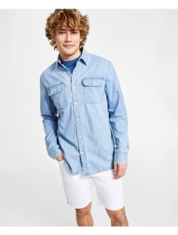 Men's Jesse Regular-Fit Button-Down Denim Shirt, Created for Macy's