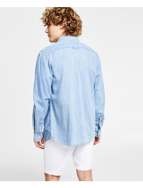 Sun + Stone Men's Jesse Regular-Fit Button-Down Denim Shirt, Created for Macy's