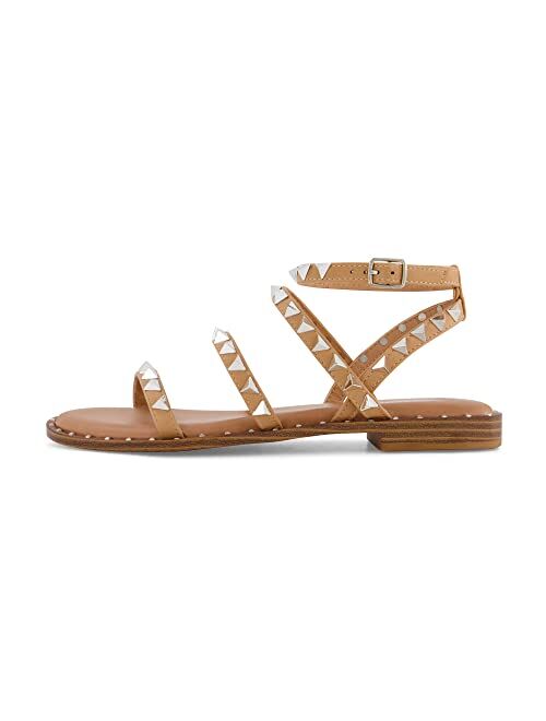 CUSHIONAIRE Women's Triana Studded Ankle strap sandal with Memory Foam