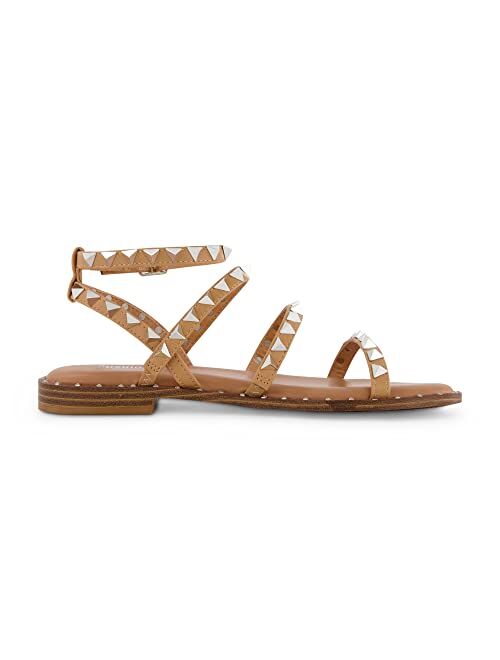 CUSHIONAIRE Women's Triana Studded Ankle strap sandal with Memory Foam