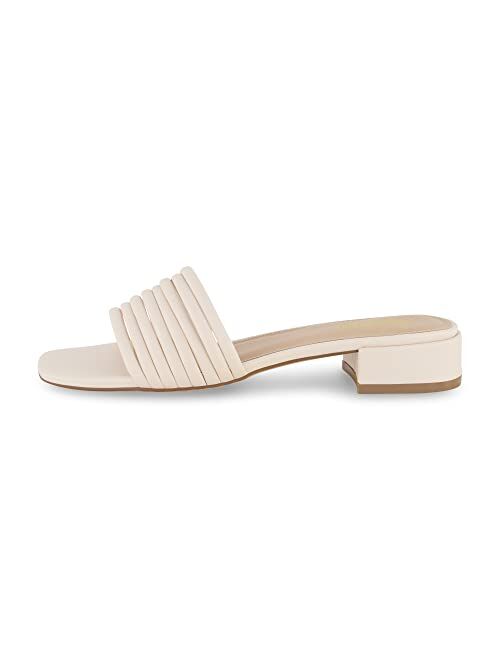 CUSHIONAIRE Women's Nino strappy low block heel slide sandal +Memory Foam and Wide Widths Available