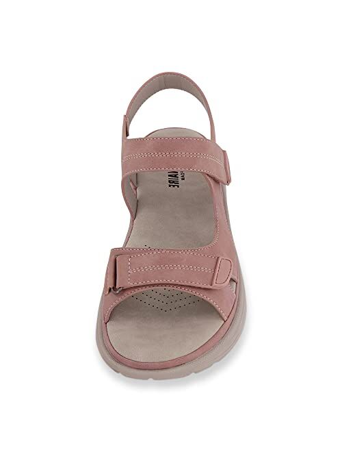 CUSHIONAIRE Women's Magee comfort footbed outdoor sandal with adjustable strap and +Memory Foam, Wide Widths Available