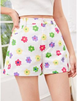Teen Girls Floral Print Shorts