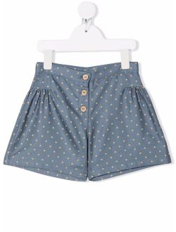 Knot polka-dot print shorts