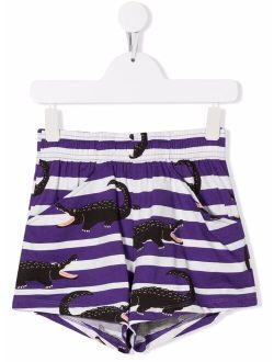 crocodile-print shorts