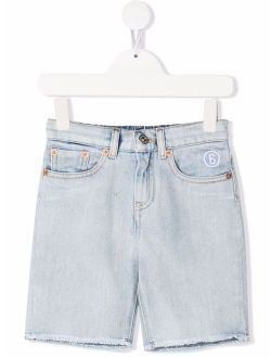 Kids embroidered-logo shorts