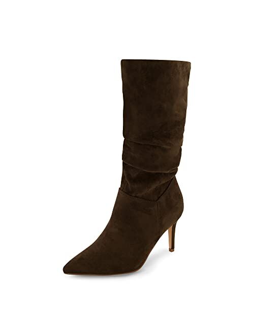 CUSHIONAIRE Women's Porsha scrunch heel boot with +Memory Foam, Wide Widths Available