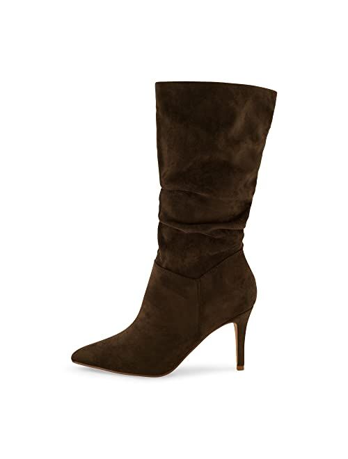 CUSHIONAIRE Women's Porsha scrunch heel boot with +Memory Foam, Wide Widths Available