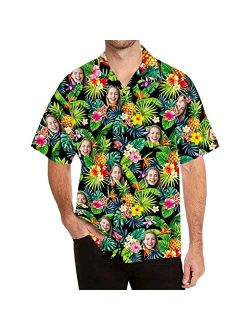 NAZENTI Personalized Hawaiian Shirt - Hawaiian Picture Shirts, Funny Hawaiian T-Shirt for Men Women, Shirt with Photo