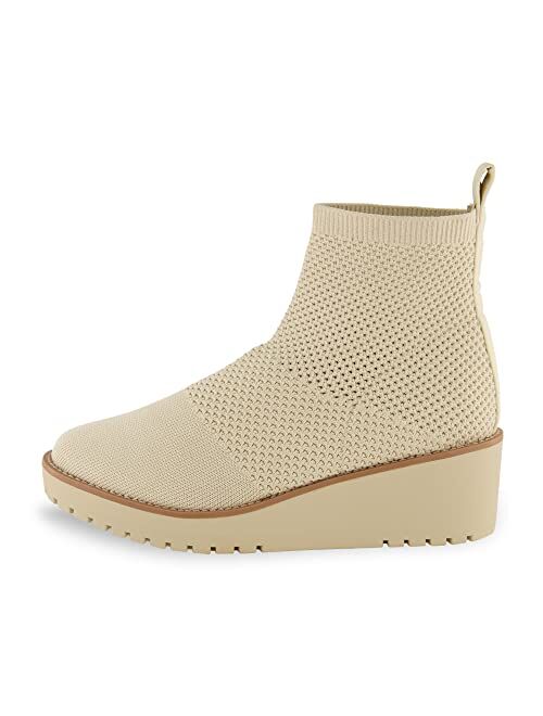CUSHIONAIRE Women's Iggy stretch knit wedge boots +Memory Foam, Wide Widths Available