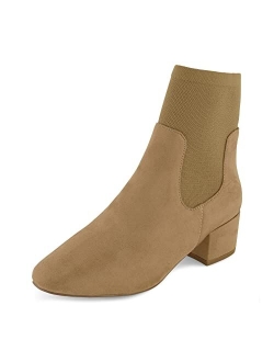 Women's Romi block heel stretch boot with Memory Foam Padding, Wide Widths Available