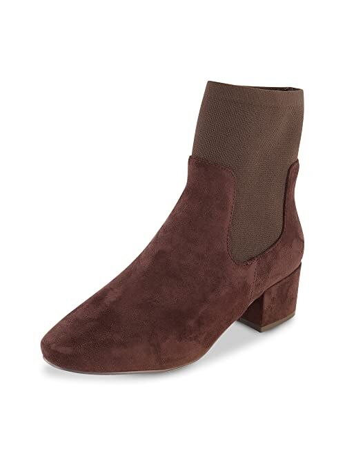 CUSHIONAIRE Women's Romi block heel stretch boot with Memory Foam Padding, Wide Widths Available