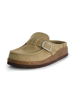 Women's Hobby Genuine Leather Cork Footbed Clog with  Comfort