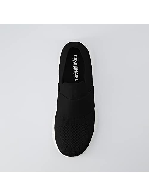 CUSHIONAIRE Women's Dorsy 1 Stretch Knit Slip on Sneaker +Memory Foam & LiteSole Technology