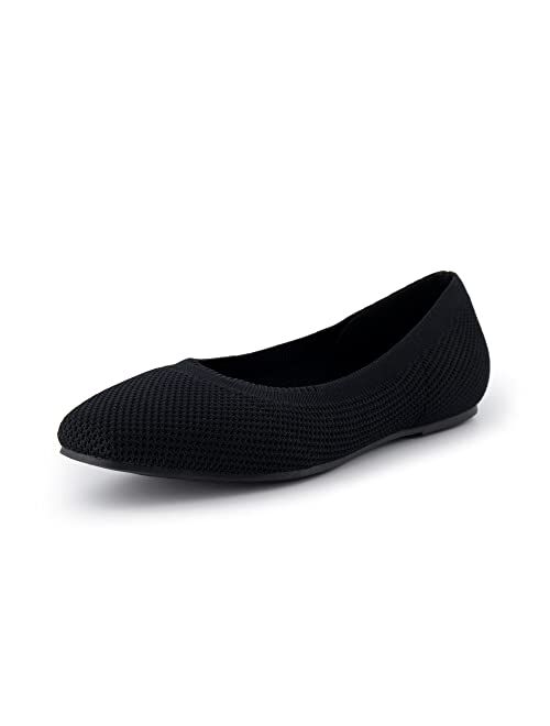 CUSHIONAIRE Women's Selfie Knit Flat with +Memory Foam and Wide Widths Available