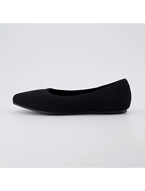 CUSHIONAIRE Women's Selfie Knit Flat with +Memory Foam and Wide Widths Available