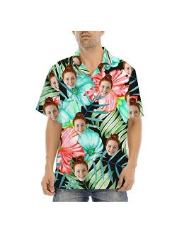 Generic Custom Face Hawaiian Shirt, Custom Hawaiian Shirt with Face, Funny Hawaiian Shirts for Men/Women, Personalized Face Shirt Photo Men Women Pet Beach Fruit Flowers