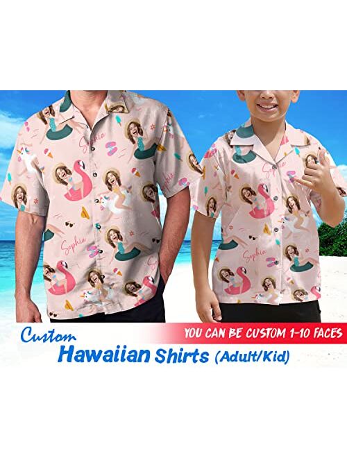 Chiara Conti11 Custom Hawaiian Shirts for Women Men, Personalized Hawaii Shirt with Photo, Aloha Beach Button Down Shirts