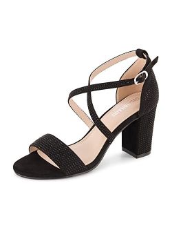Women's Jewel rhinestone dress heel sandal with  Comfort Foam