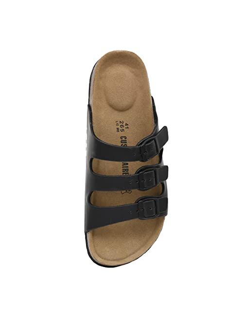 CUSHIONAIRE Men's Lela-M Cork footbed Sandal with +Comfort