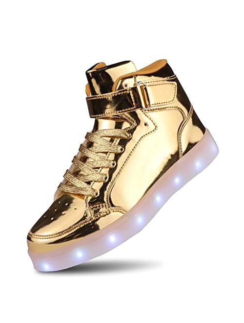 UMUERX Kids LED Light Up Shoes for Boys and Girls Cool USB Charging Flashing High-top Sneakers Child Unisex