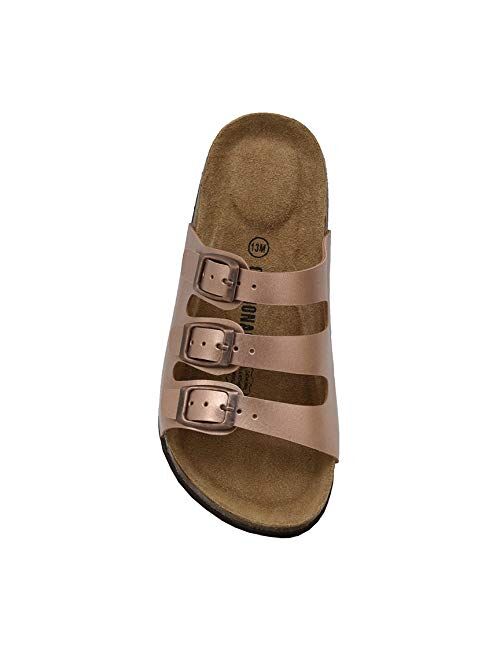 CUSHIONAIRE Kid's Lela JR Cork footbed Sandal with +Comfort