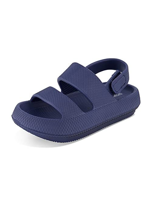 CUSHIONAIRE Kid's Fuji sandal with adjustable strap and +Comfort