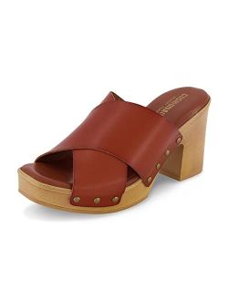 Women's Kamari Faux Wood Sandal with Memory Foam Padding, Wide Widths Available