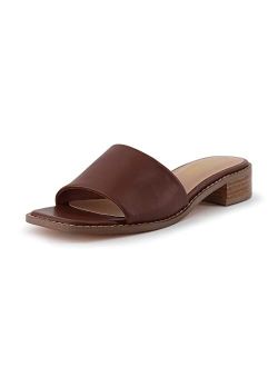 Women's Sage low block heel slide sandal  Memory Foam and Wide Widths Available