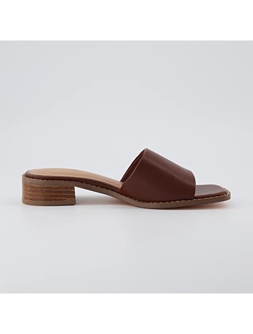 CUSHIONAIRE Women's Sage low block heel slide sandal +Memory Foam and Wide Widths Available