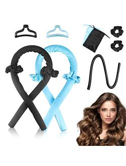 Fonixte Heatless Hair Curler - Rydowenna Hair Curlers Rollers Heatless Curling Rod Headband For Long Hair Curls No Heat Curling Ribbon Hair Roller Kit Bow Tools (black)