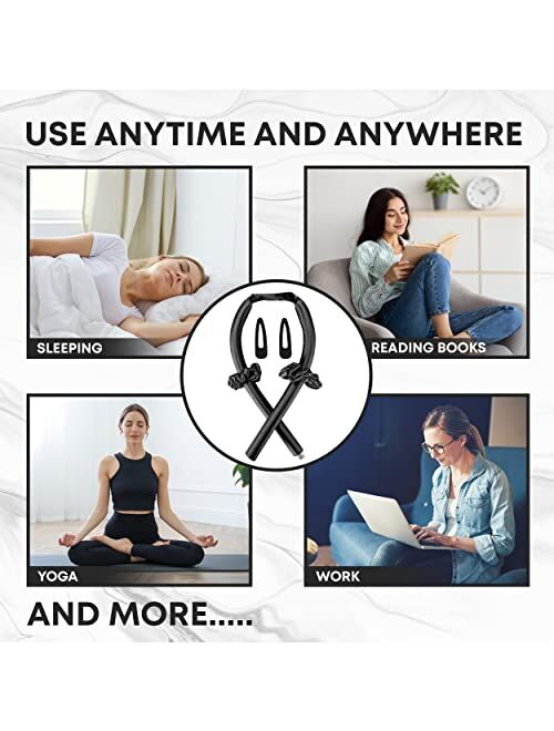 Elobara Heatless Hair Curler for Long Hair, No Heat Silk Curling Ribbon Rods with Hair Claw Clip-Curling Ribbon and Flexi Rods DIY Hair Styling Tools for Natural Hair (Pi