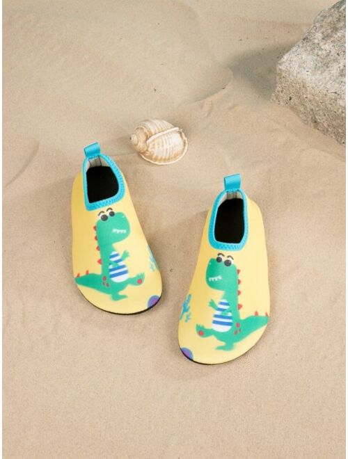 JackRabbitBear Shoes Boys Cartoon Graphic Slip-On Aqua Socks