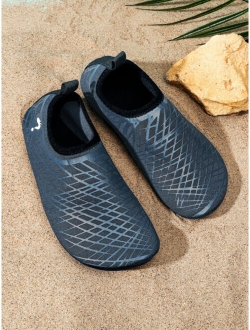 Wisen Shoes Boys Breathable Cartoon Graphic Slip-On Water Shoes, Sporty Outdoor Black Aqua Socks