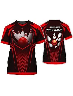 Generic Personalized Bowling 3D Shirt Men Women, Bowling Hawaiian Shirt, Custom Name 3D Bowling Shirts Gift for Bowling Lover