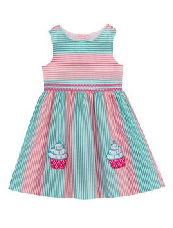 Rare Editions Little Girls Sleeveless Seersucker Cupcake Dress