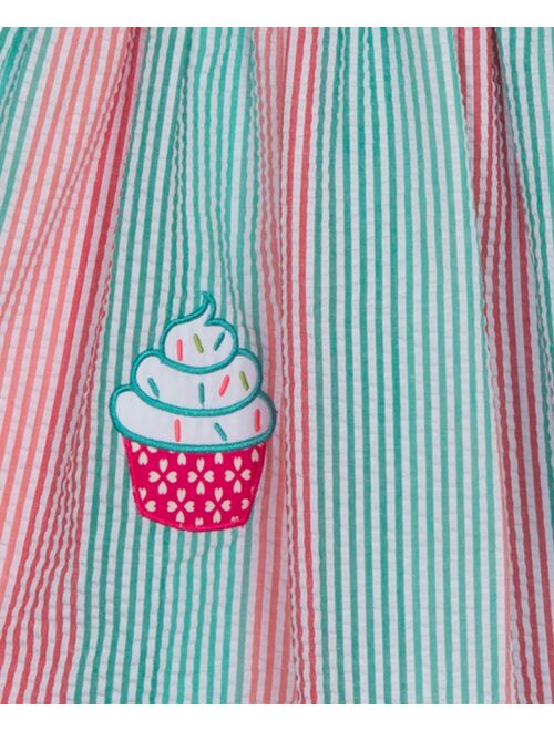 Rare Editions Little Girls Sleeveless Seersucker Cupcake Dress