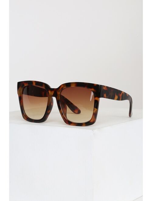 Lulus Toulouse Tortoise Oversized Sunglasses