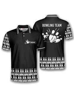 PRIMESTY Custom Bowling Shirts for Men, Personalized Bowling Jerseys with Name and Team Name, Custom Bowling Polo Shirts