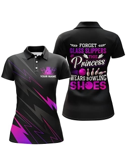 PIONAMZIOZ Custom Bowling Shirt for Women, Ladies Polo Bowling Jersey with Names, for Women Girls Bowlers